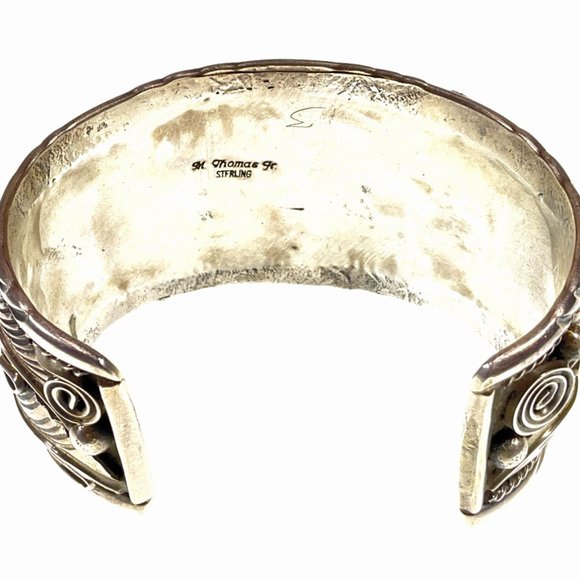 Signed Sterling & Turquoise Bracelet - Picture 5 of 9